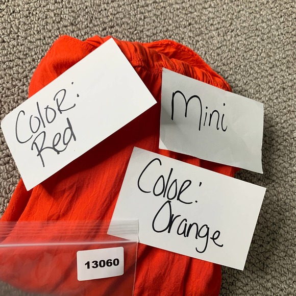 H&M X Coachella Womens Dress Size 12‎ Red Orange Sleeveless Mini Elastic Waist - Picture 11 of 11